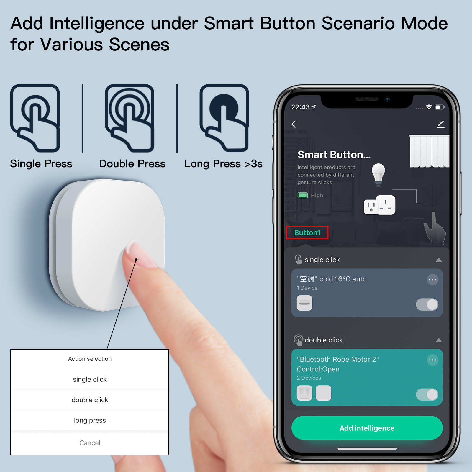 Smart Home Miniature - Mini Interruptor Sem Fio ZigBee, Botão
