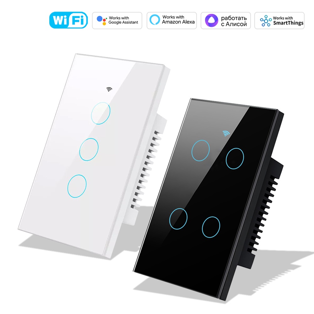 Smart Home Touchscreen Control Panel - Interruptor de Luz Inteligente Wi-Fi+Bluetooth com