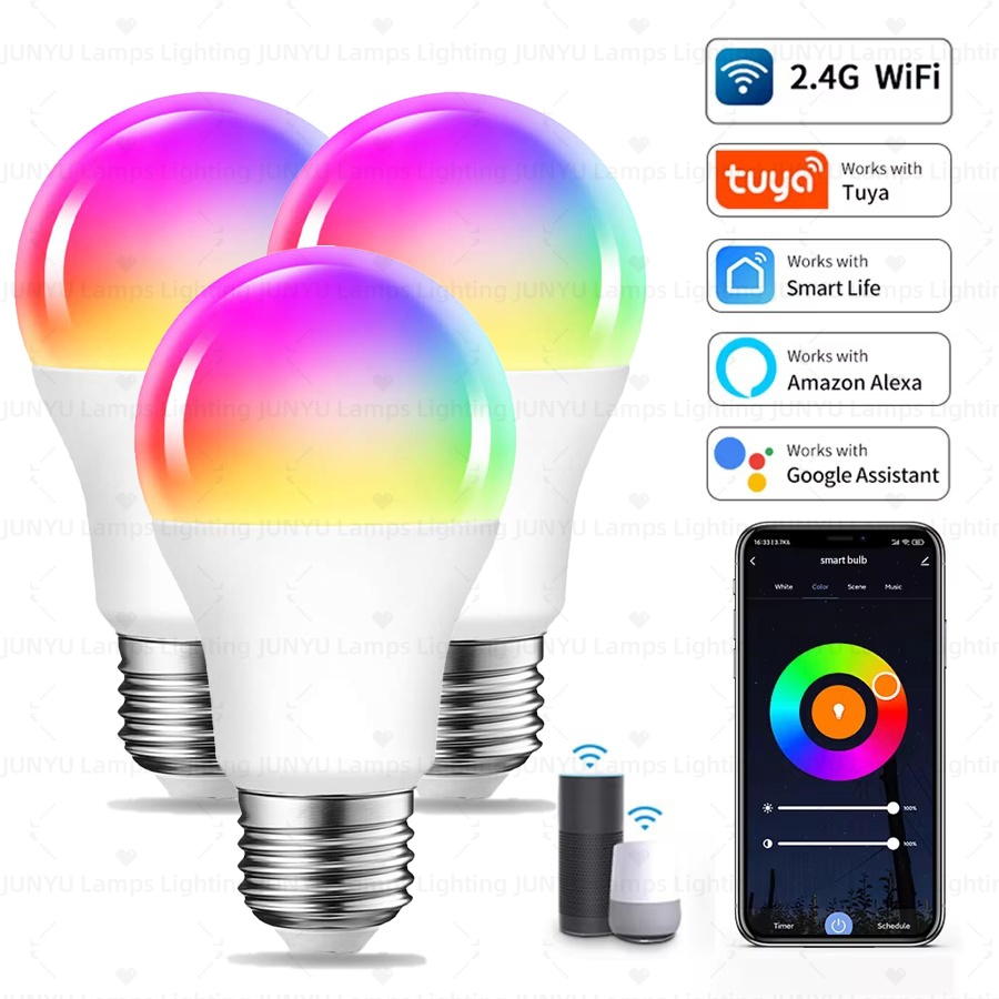 Smart Home Youtube - Lâmpada led rgb regulável inteligente e27