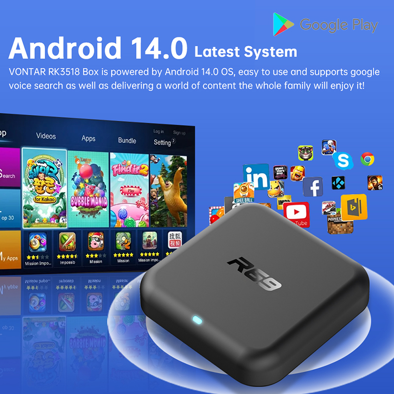 Caixa de TV Android 14 R69-1 D - Smart Home Youtube avaliação e preço