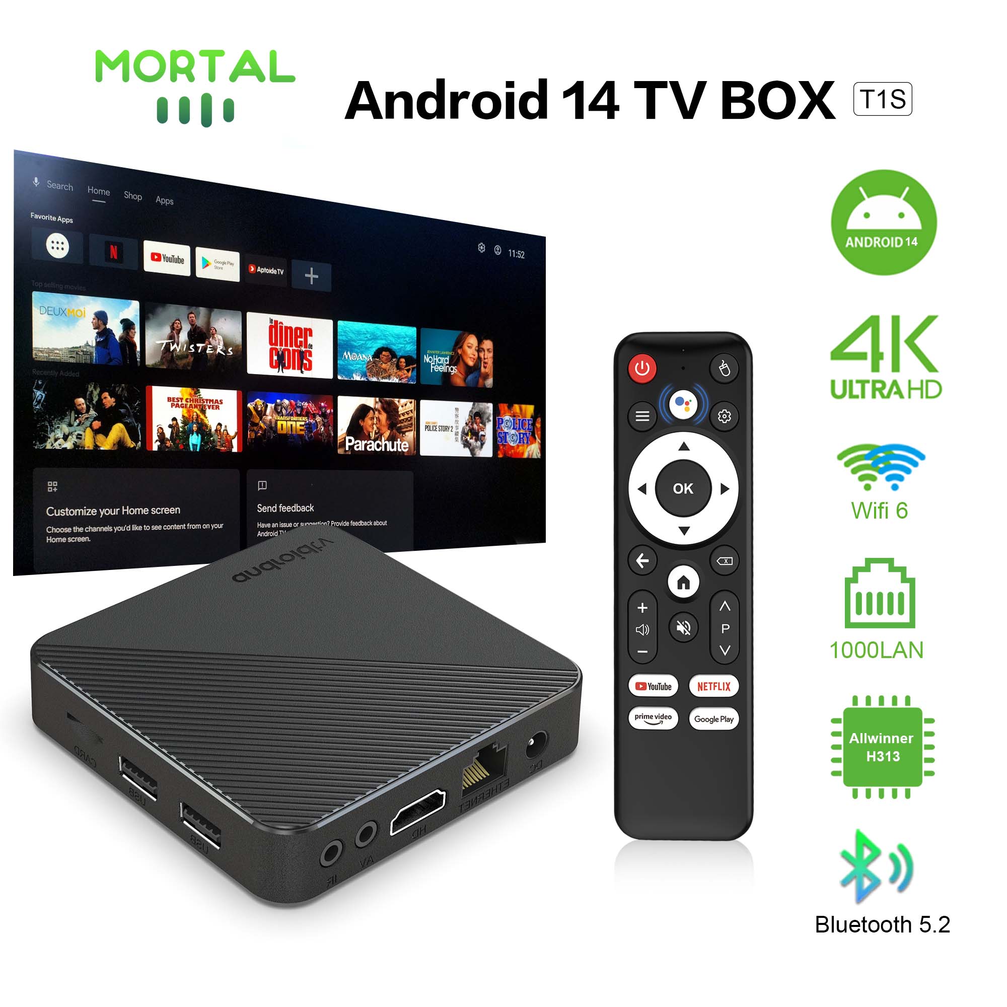 Android14 caixa de tv de cinem - Smart Home Youtube avaliação e preço