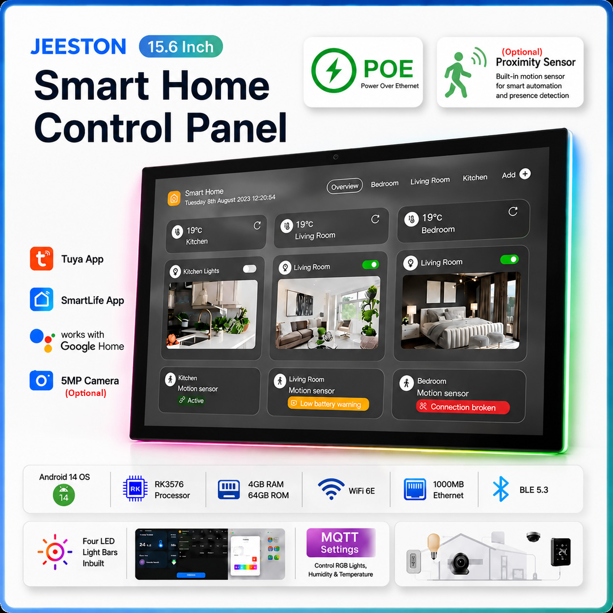 Painel de Controle Inteligente - Smart Home Touchscreen Control Panel avaliação e preço